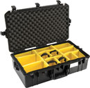 PELI 1605 AIR CASE Internal dimensions 660x356x213mm, with padded dividers, black