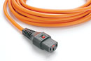 IEC-LOCK AC MAINS POWER CORDSET IEC-Lock C13 female - IEC C14 male, 2 metres, orange