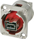 SWITCHCRAFT EHFW800X2 Firewire 800 (1394B) feedthrough, x-wired, nickel