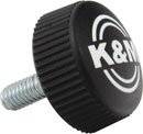 K&M 01-82-948-55 SPARE KNURLED SCREW KNOB M6 x 16mm, with K&M logo